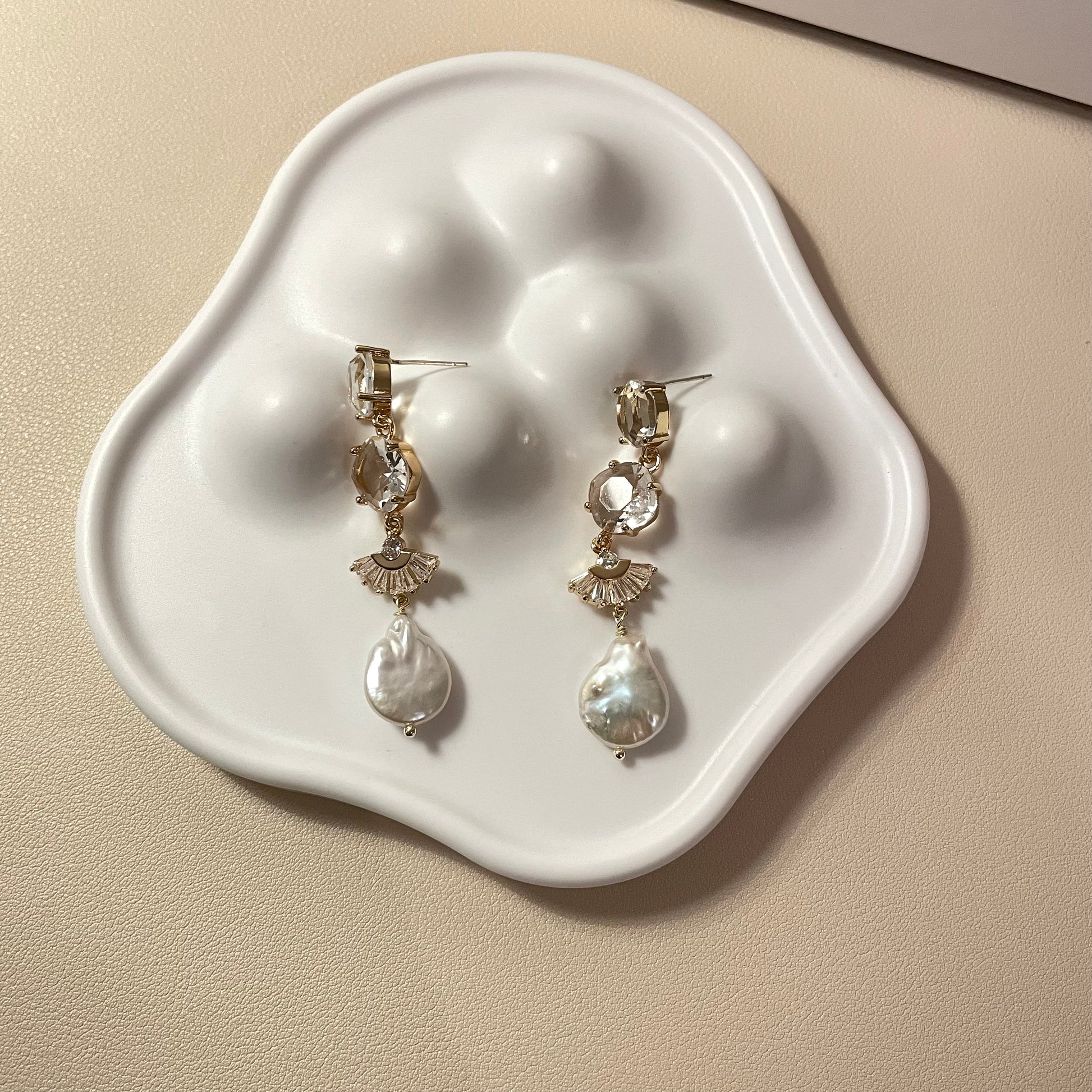 Lani Crystal & Pearl Earring - Lizabetha Parker