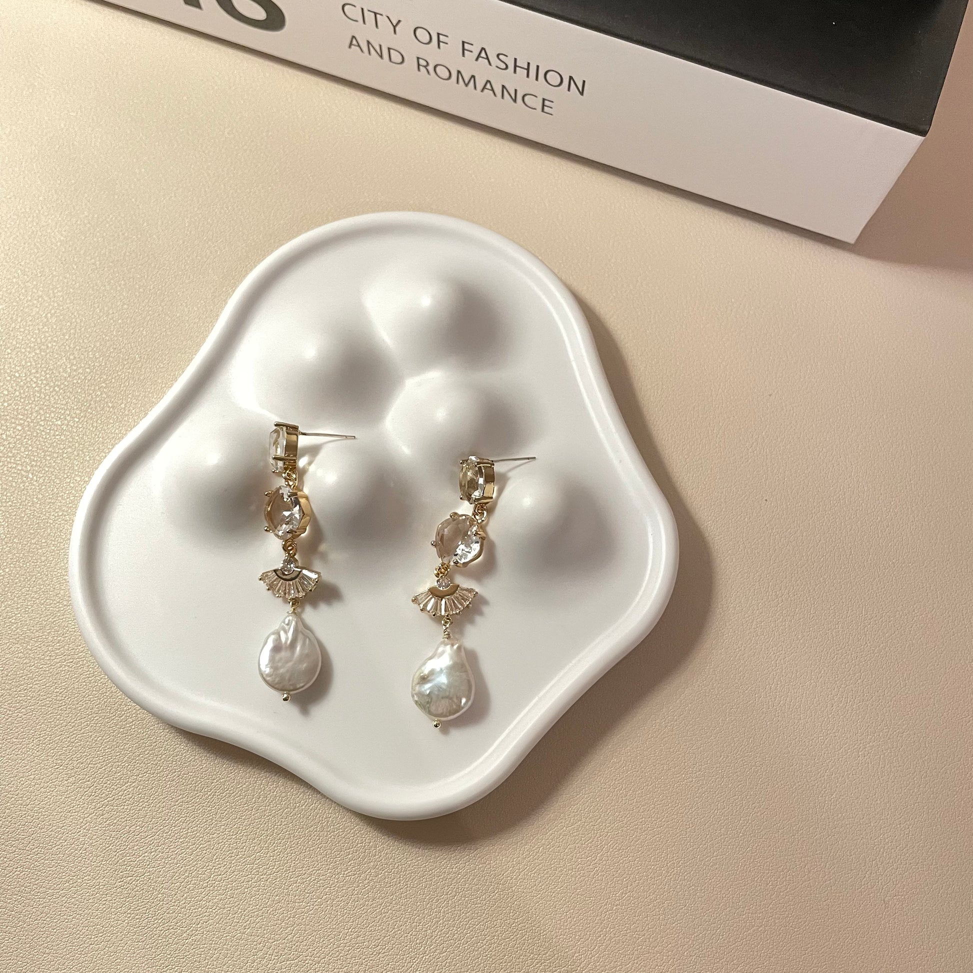 Lani Crystal & Pearl Earring - Lizabetha Parker