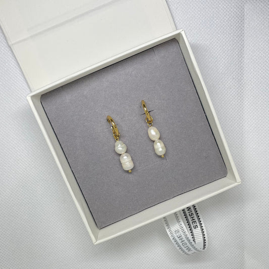 Athena Huggies Pearl Earring