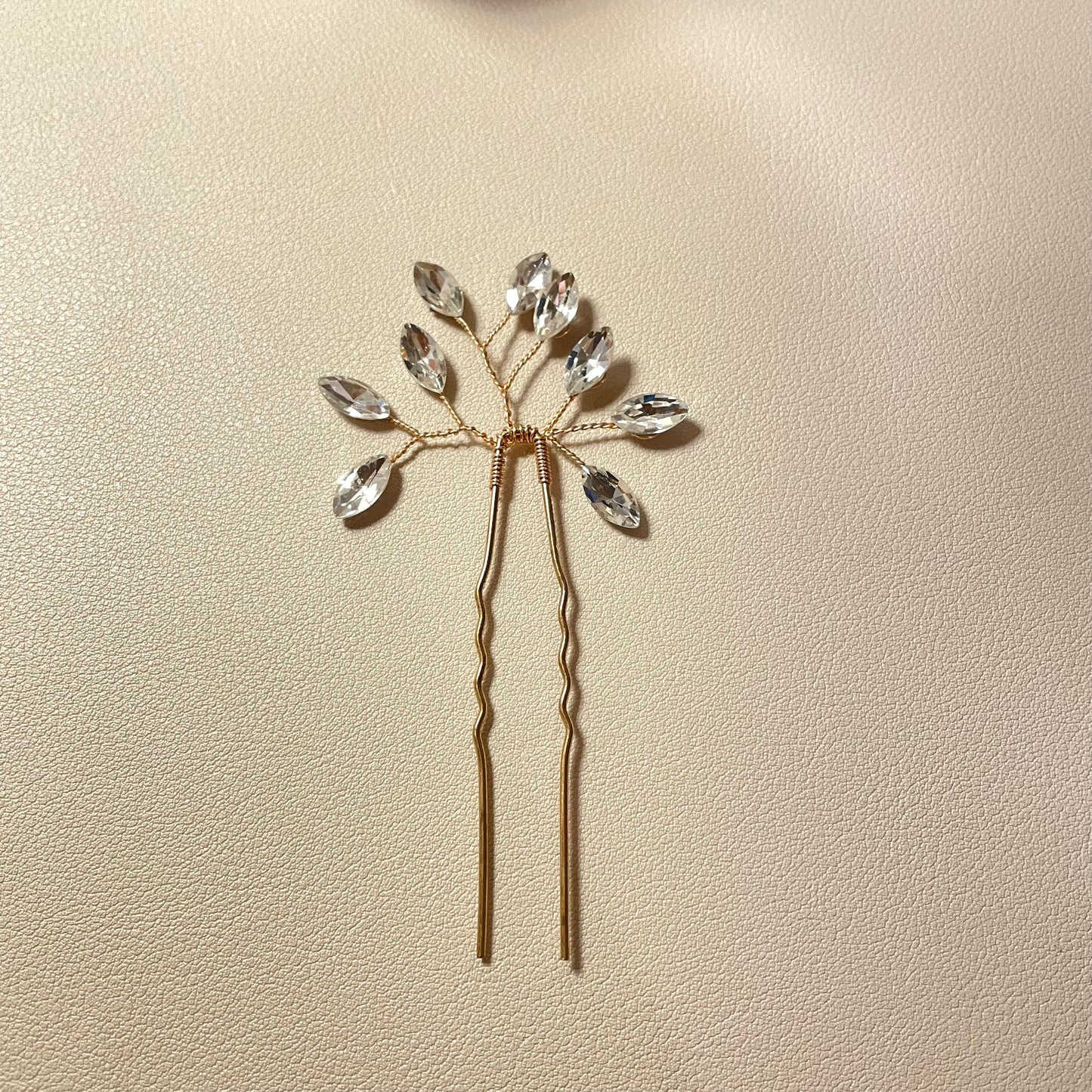 Charlotte Gold Crystal Hair Pins (Set of 3) - Lizabetha Parker