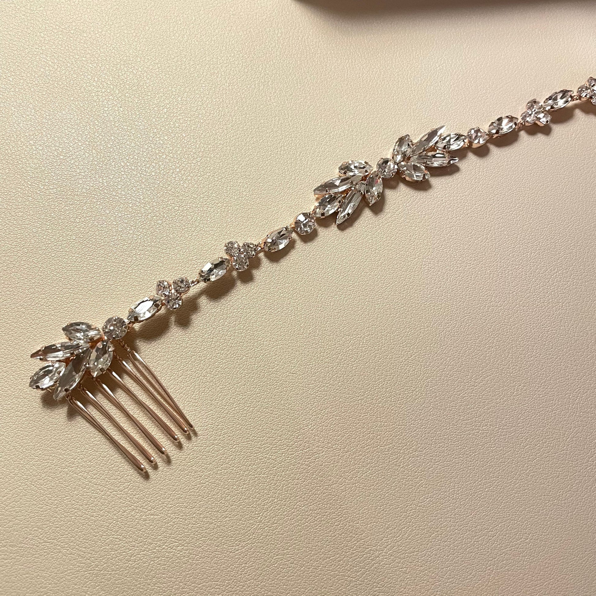 Claire Bridal Clear Silver Crystal Hair Comb - Lizabetha Parker