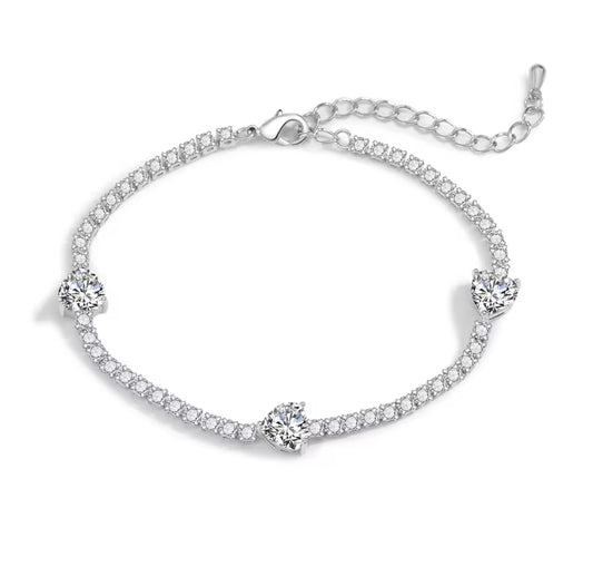 Hallie Round Cubic Zirconia Bracelets - Lizabetha Parker