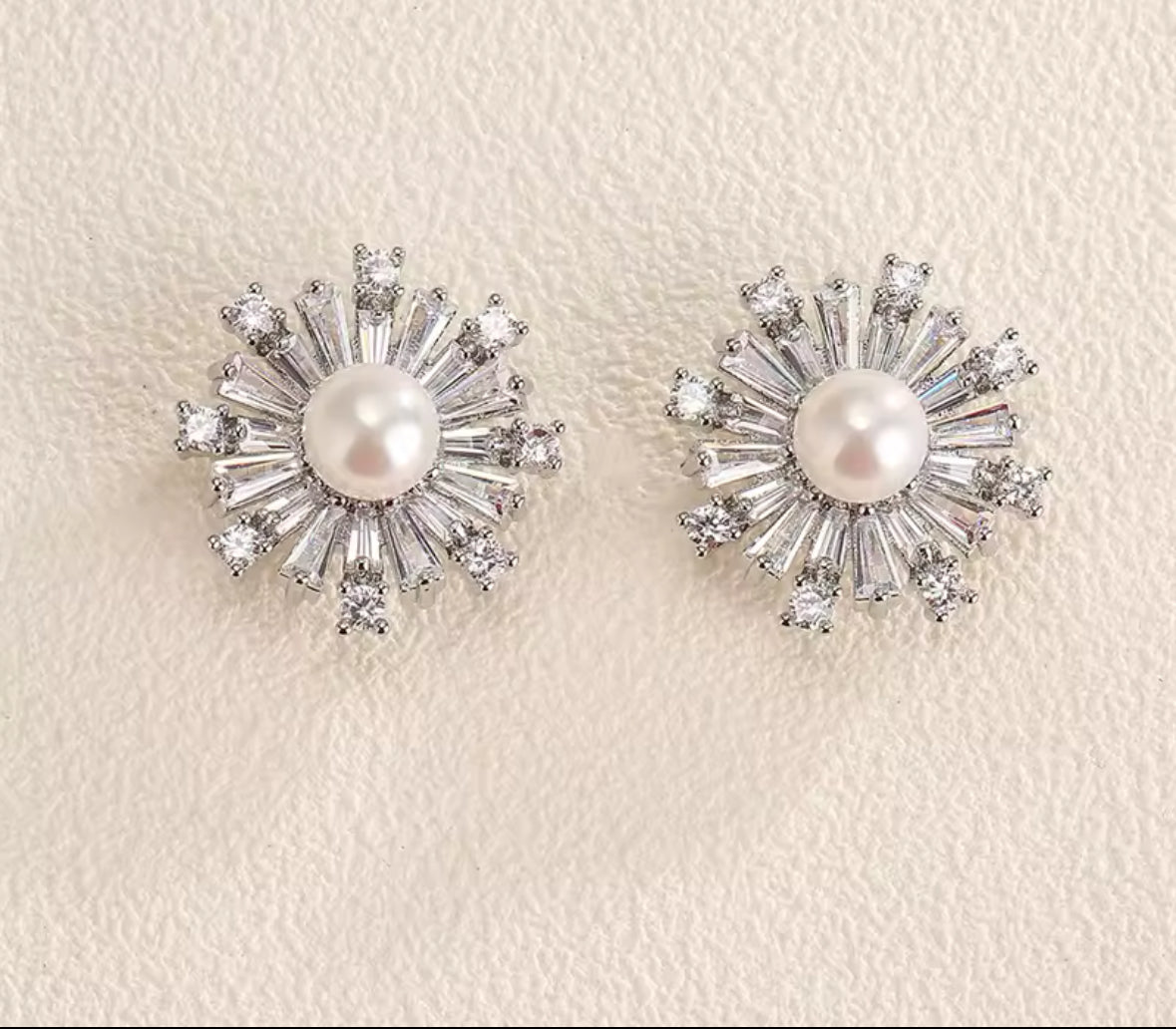 Dhwani Dainty CZ and Pearl Stud Earrings - Lizabetha Parker