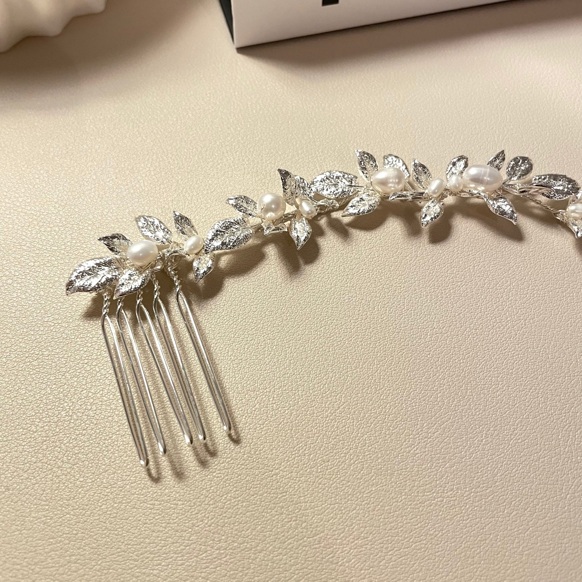 Jane Pearl and Flower Hair Comb - Lizabetha Parker