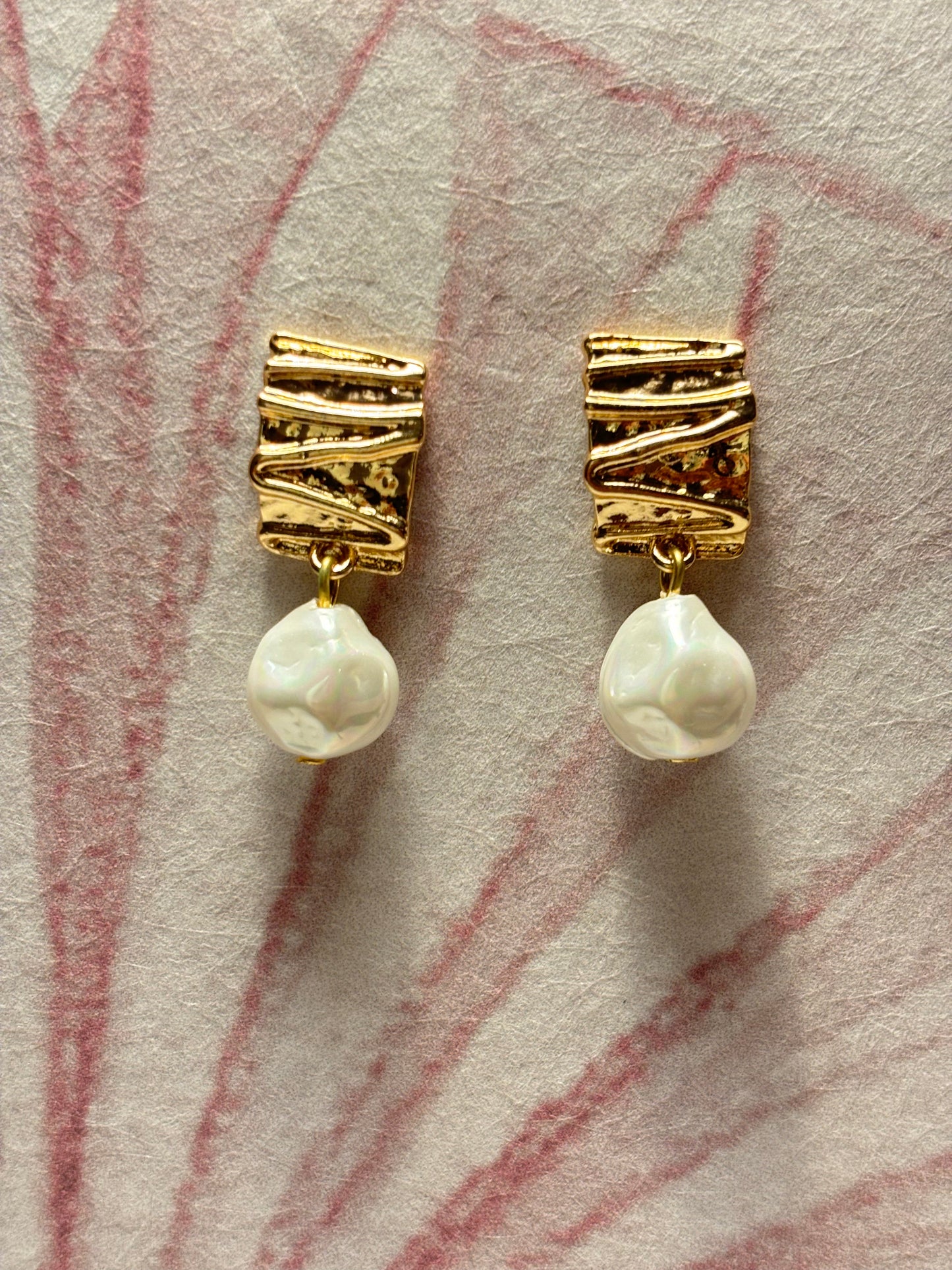 Freda Gold Baroque Pearl Drop