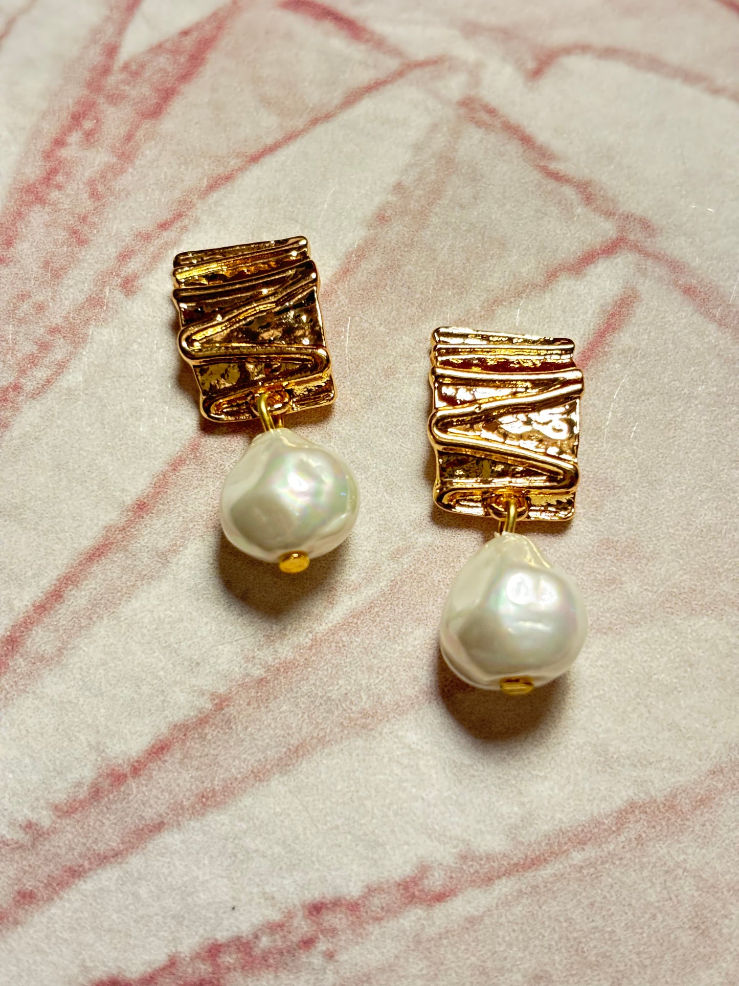 Freda Gold Baroque Pearl Drop