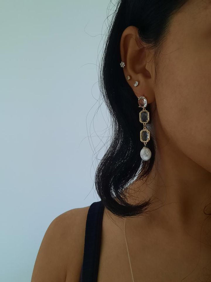 Stacy Pearl & Crystal Drop Earring