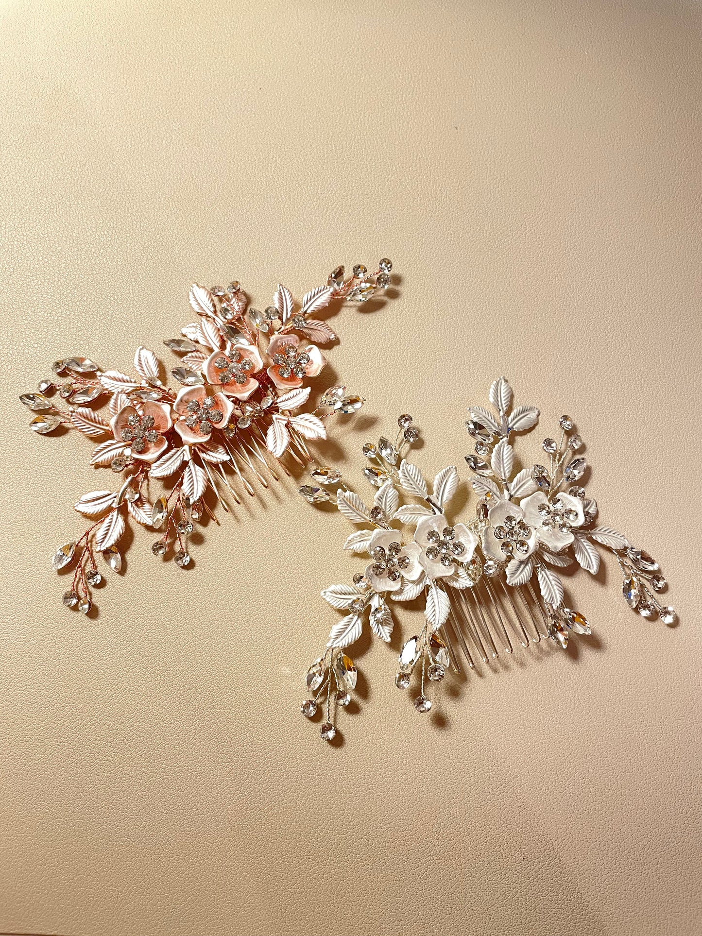 Chloe Silver Leaf Hair Comb - Lizabetha Parker