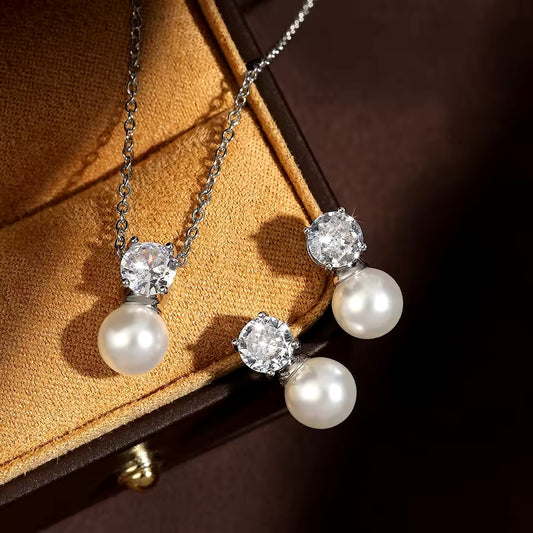 Vienna Pearl Drop Bridal Jewellery Set - Lizabetha Parker