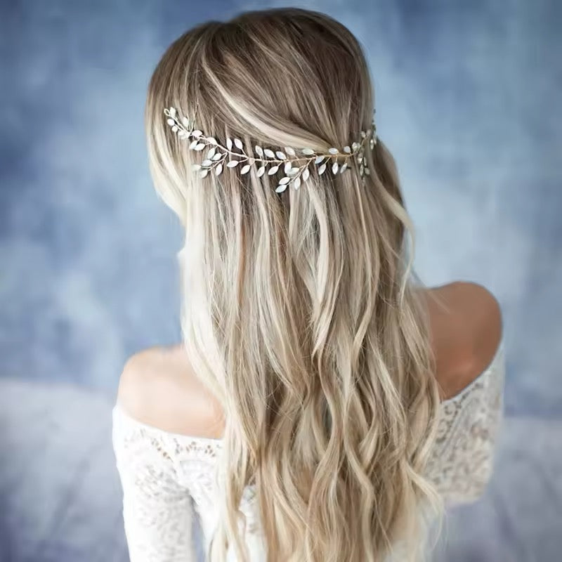 Melanie Crystal Opal Halo Wreath Hair Vine