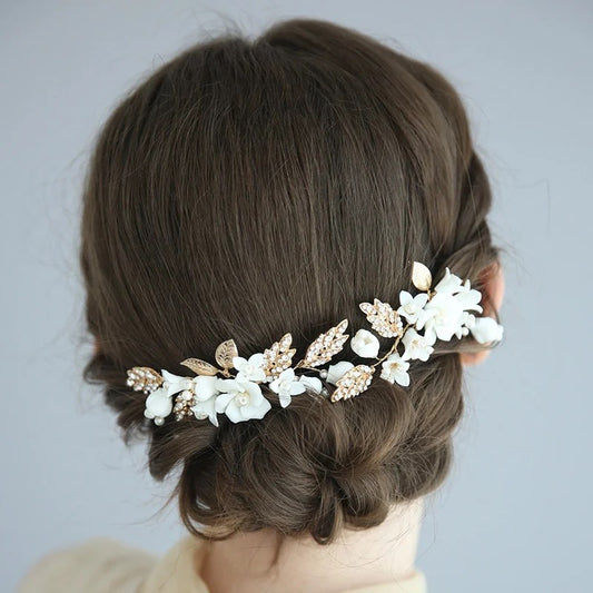 Katie Flower and Crystal Hair Pins - Lizabetha Parker