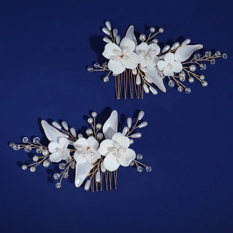 Cade Pearl and Crystal Hair Comb