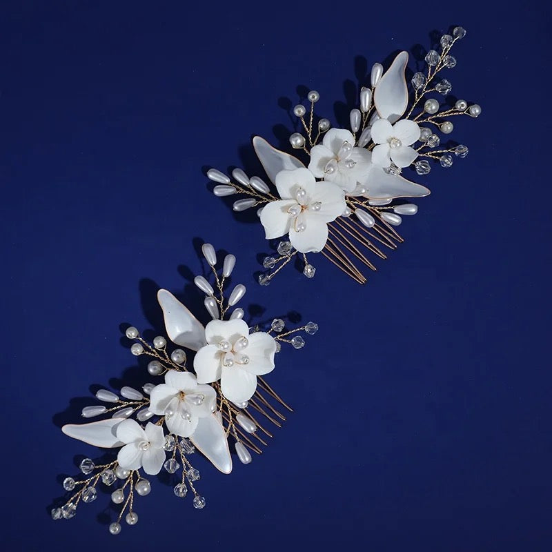 Cade Pearl and Crystal Hair Comb