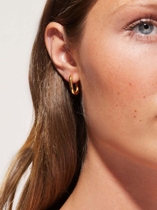 Clara U shaped Gold Hoops Earring