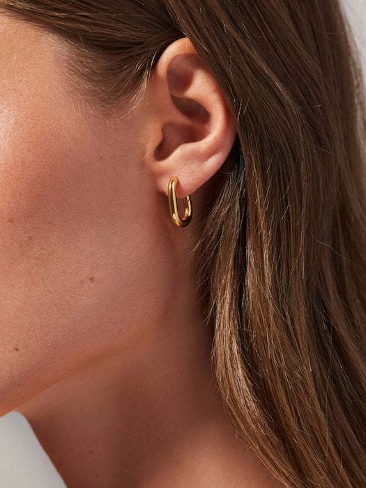 Clara U shaped Gold Hoops Earring