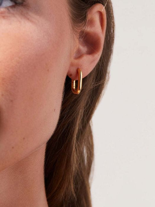 Clara U shaped Gold Hoops Earring