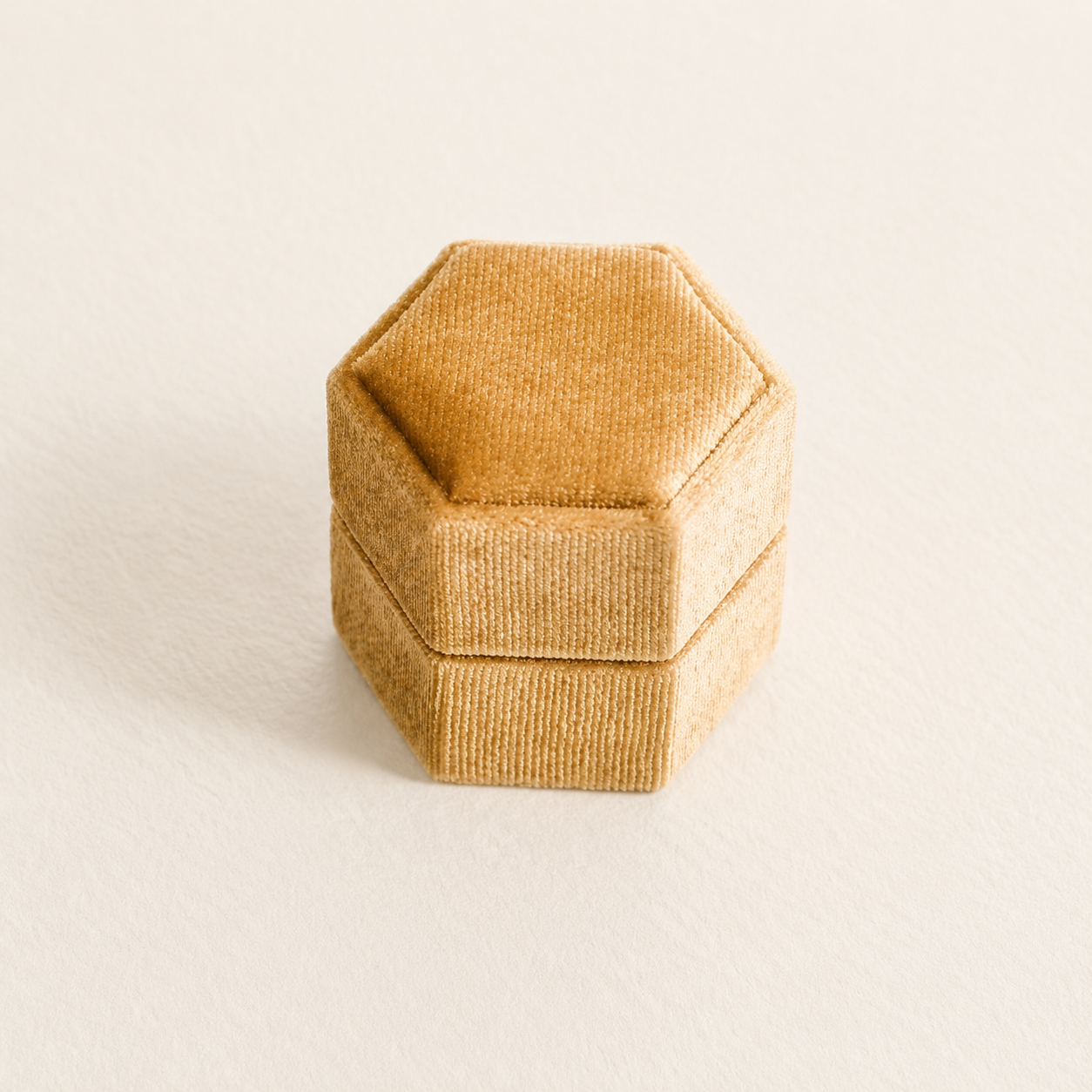 Coffret à bagues en velours - Beige