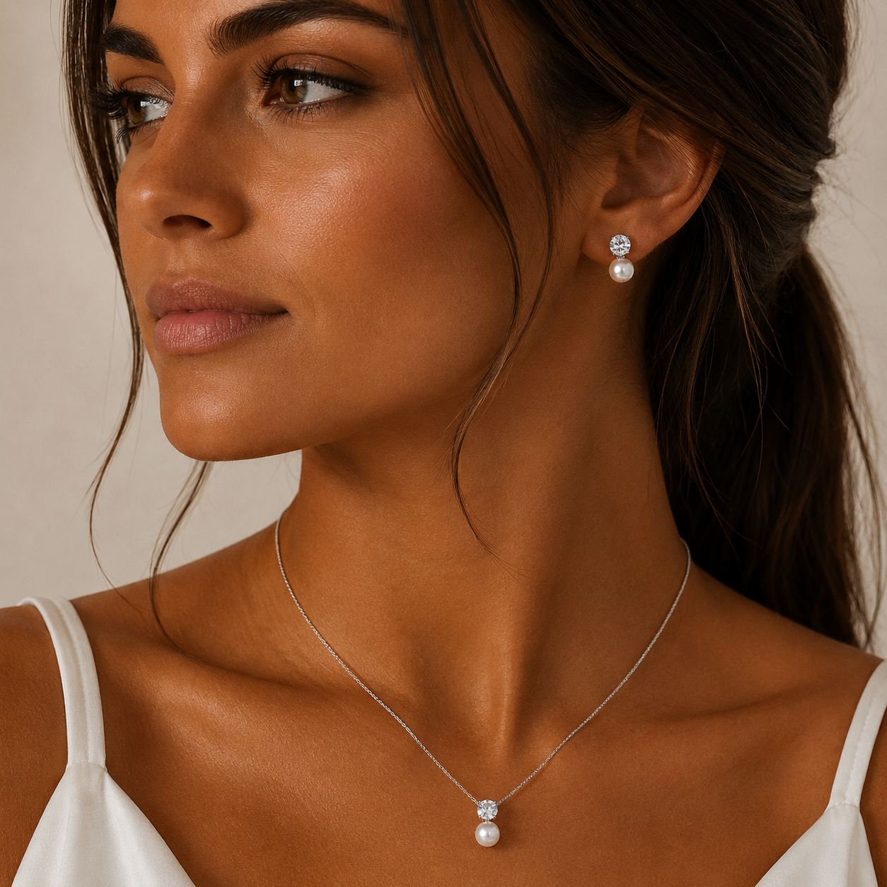 Parure de bijoux de mariée avec perles de Vienne