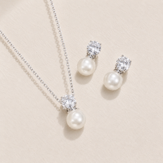 Parure de bijoux de mariée avec perles de Vienne