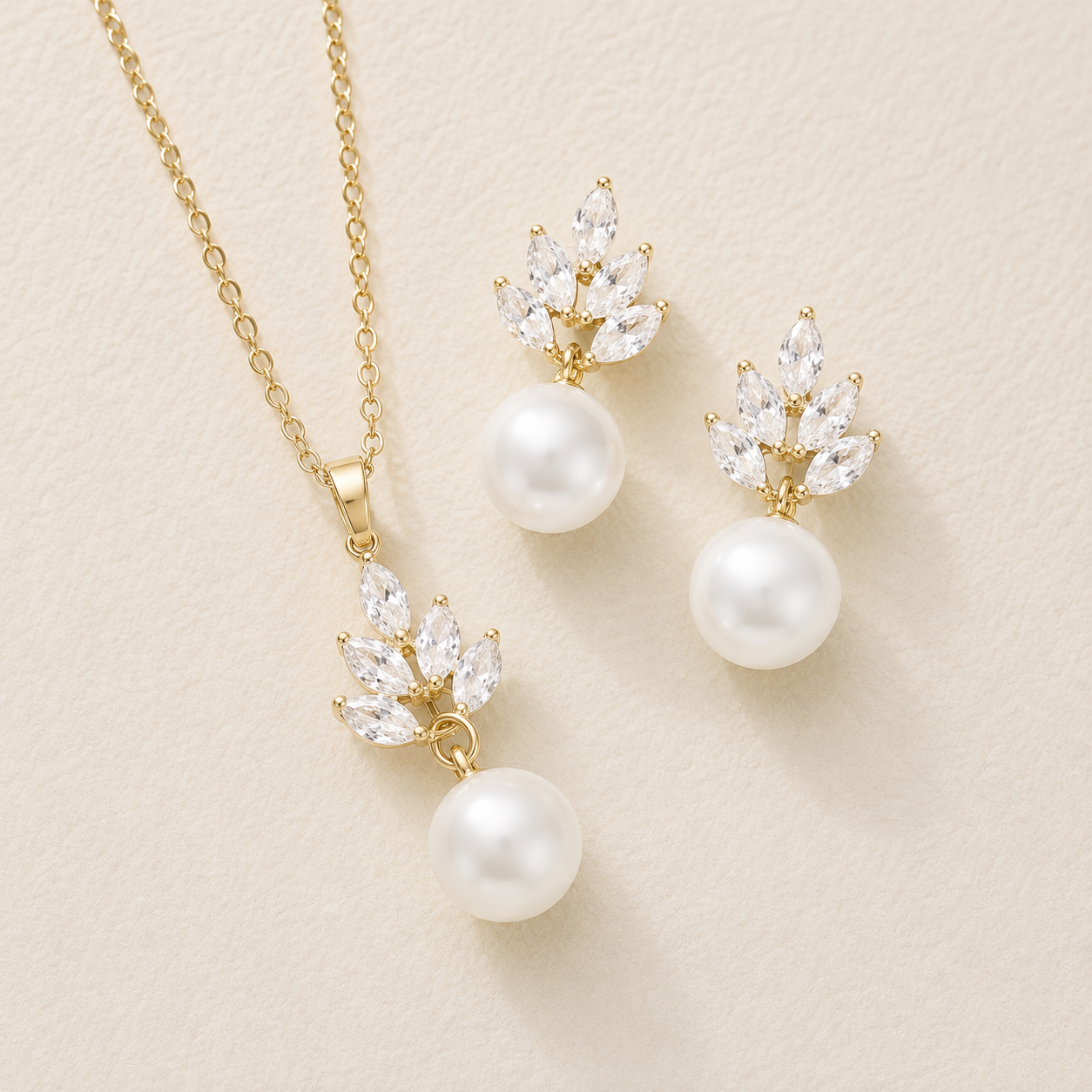 Ensemble de bijoux de mariée en perles Nadia