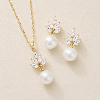 Ensemble de bijoux de mariée en perles Nadia