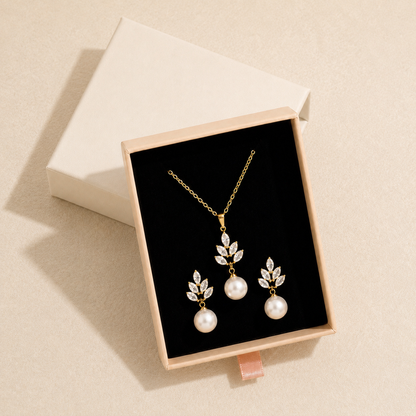 Ensemble de bijoux de mariée en perles Nadia