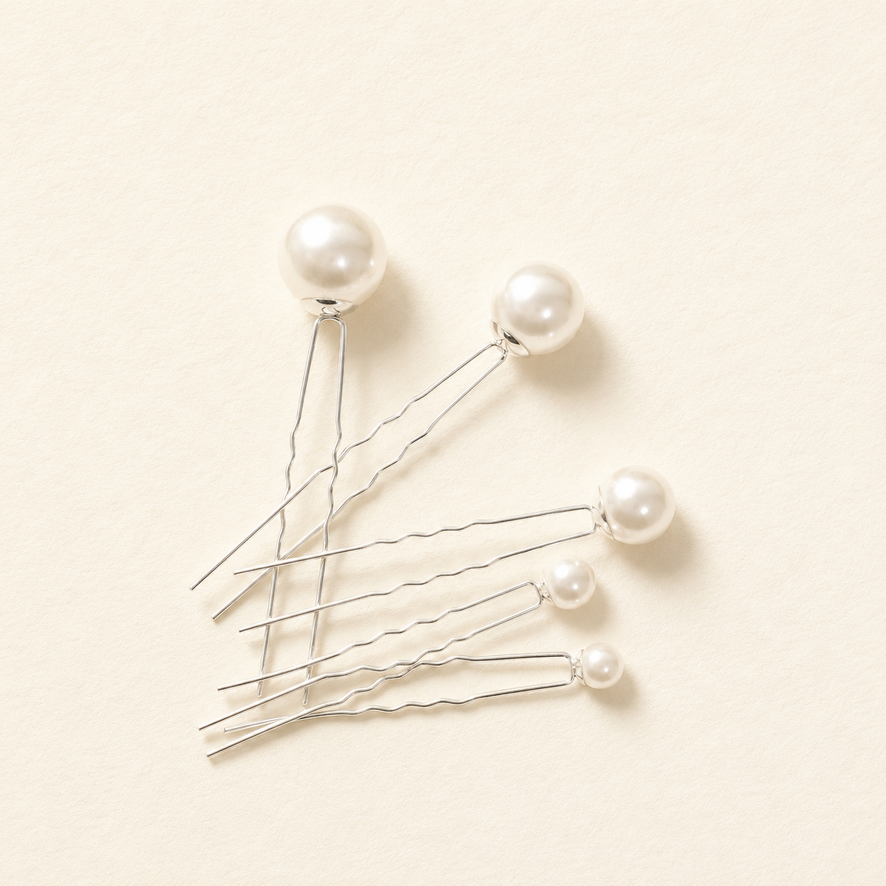 Barrette à cheveux en perles argentées Alora