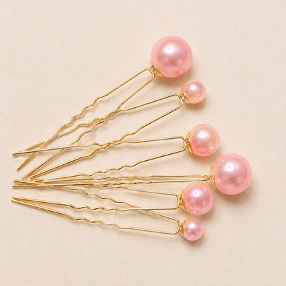 Barrette à cheveux en perles argentées Alora