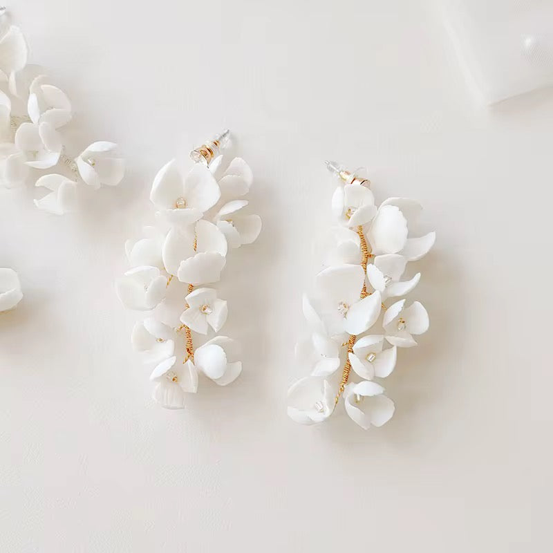 Rosie White Flower Earring - Lizabetha Parker