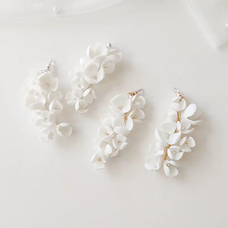 Rosie White Flower Earring - Lizabetha Parker