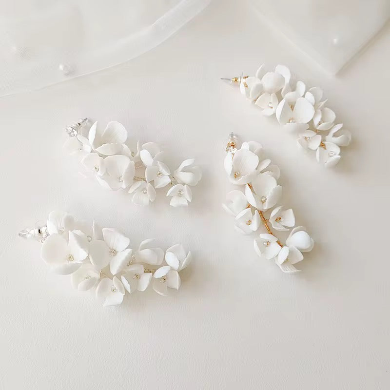 Rosie White Flower Earring - Lizabetha Parker