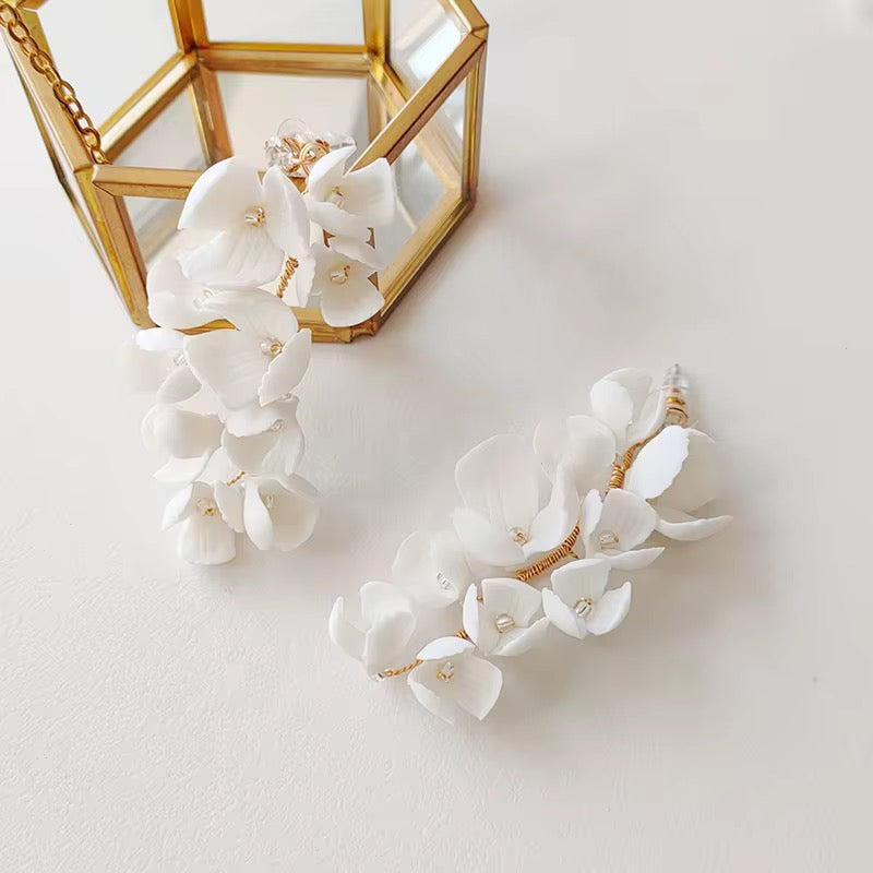 Rosie White Flower Earring - Lizabetha Parker