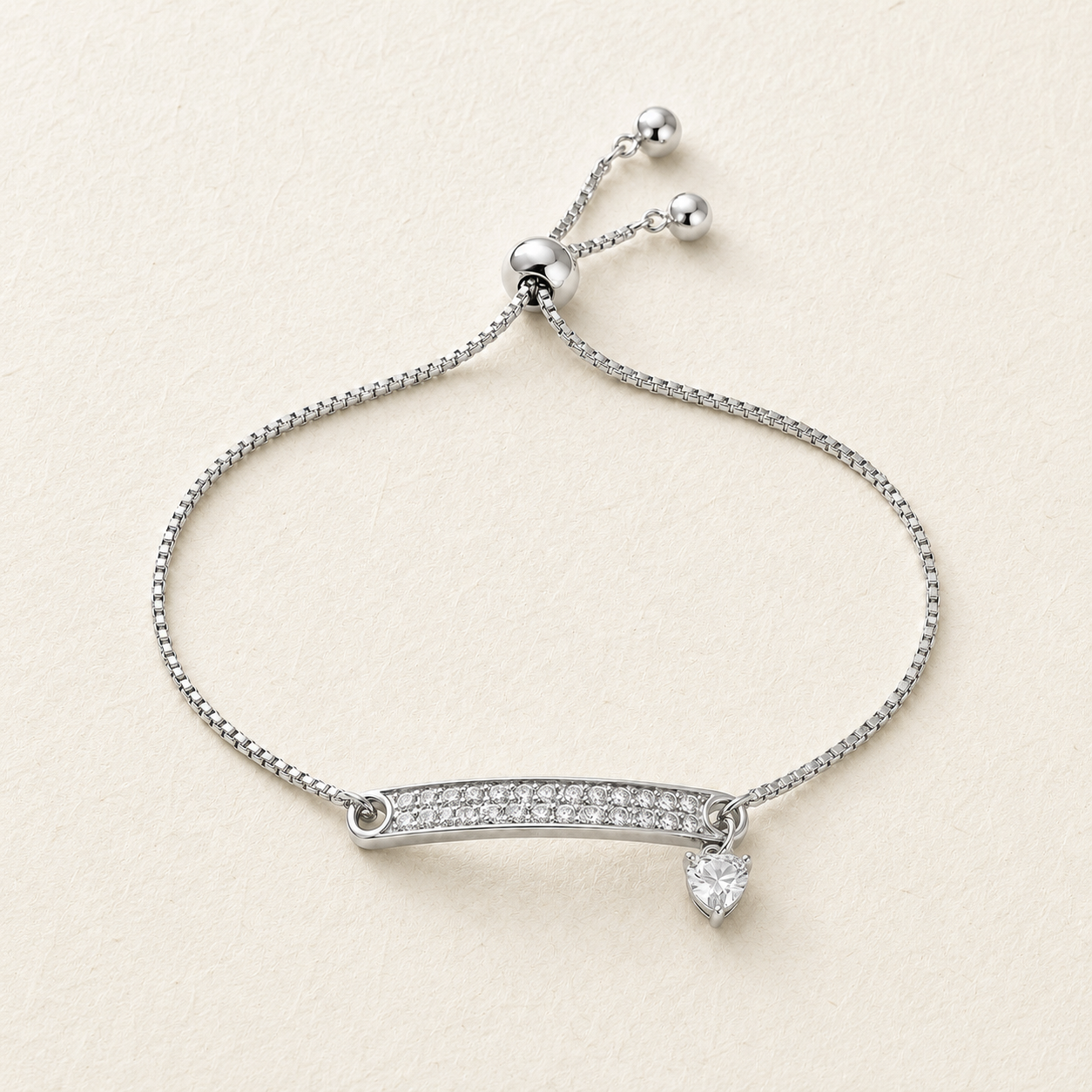Bracelets à pendentif en oxyde de zirconium en forme de cœur rose Berkeley