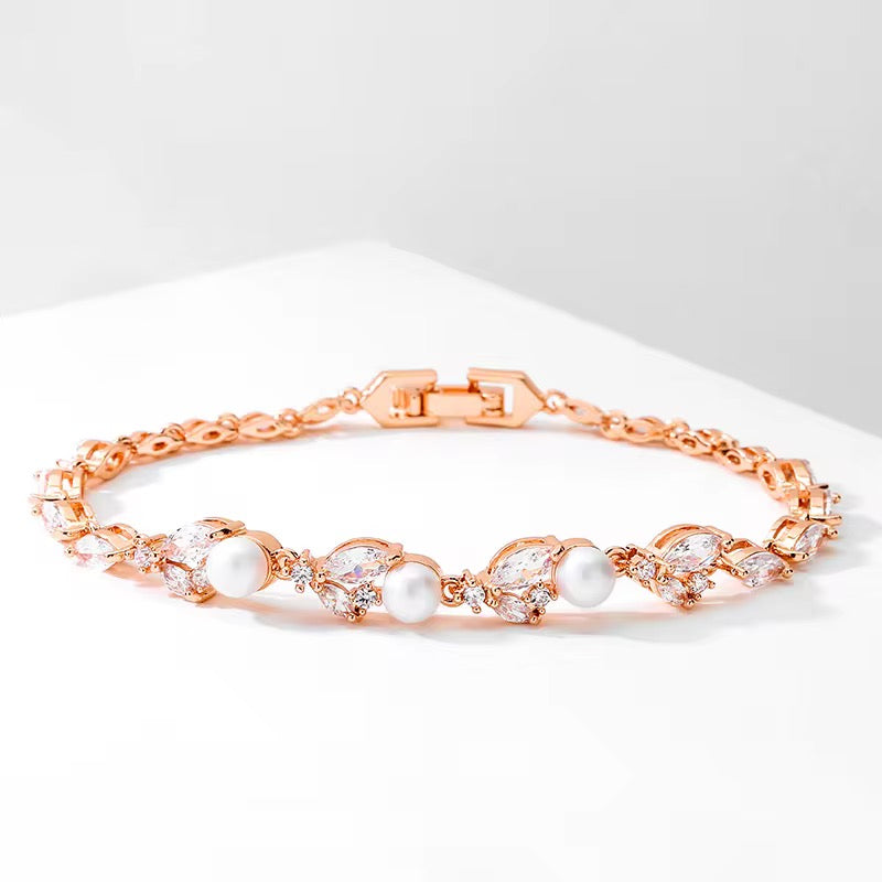 Rayla CZ and Pearl Bracelet - Lizabetha Parker