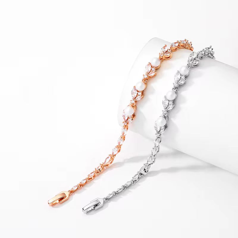 Rayla CZ and Pearl Bracelet - Lizabetha Parker