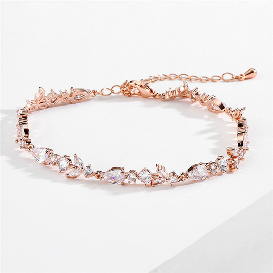 Carlina CZ Leaf Adjustable Bracelet - Lizabetha Parker