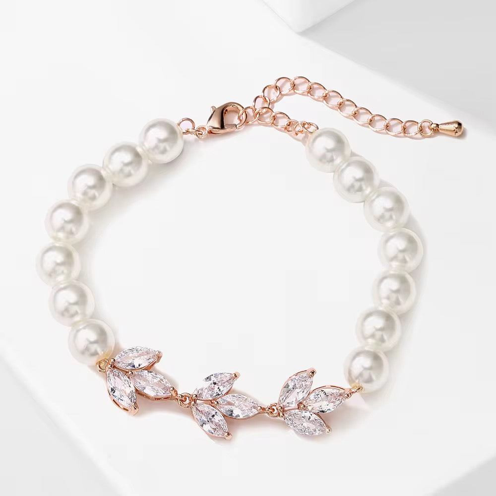 Stella Pearl and Cubic Zirconia Bracelets - Lizabetha Parker