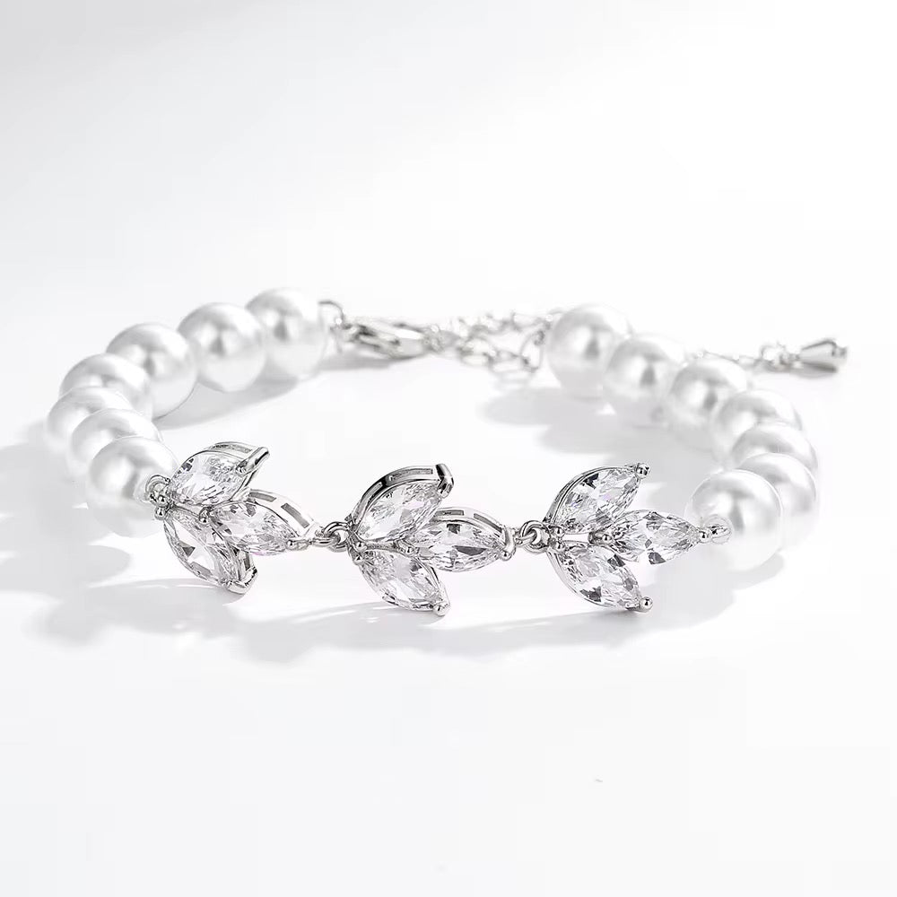 Stella Pearl and Cubic Zirconia Bracelets - Lizabetha Parker