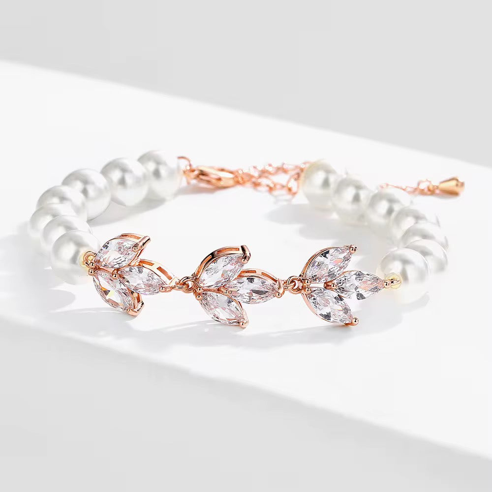 Stella Pearl and Cubic Zirconia Bracelets - Lizabetha Parker