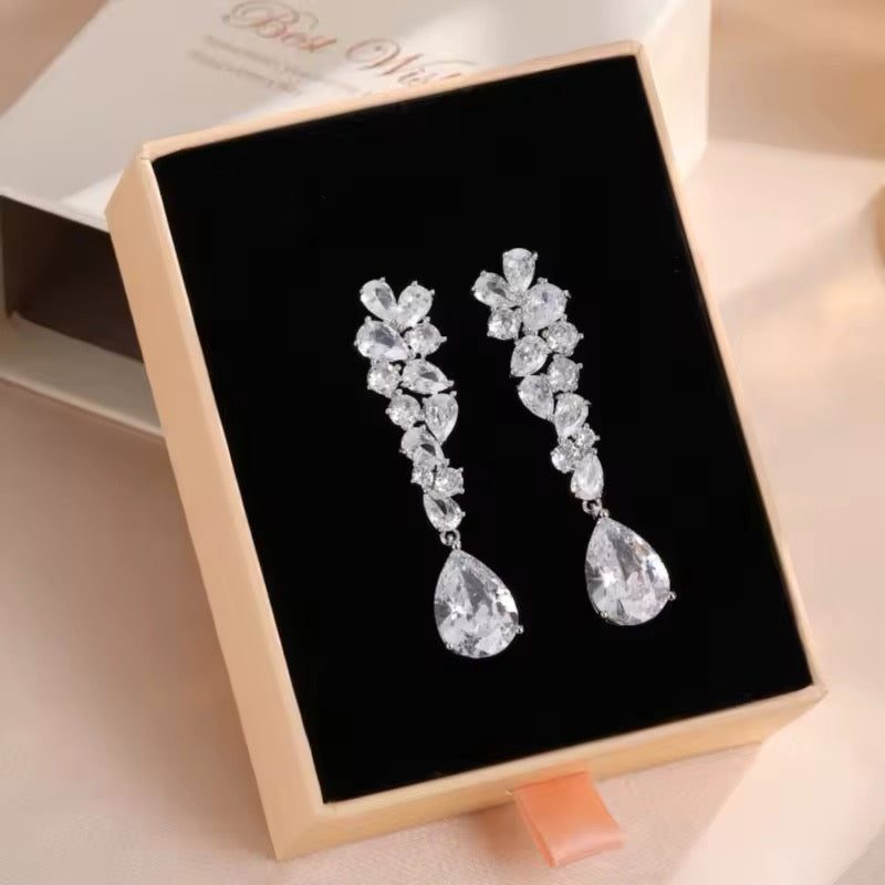 Kylie Drop Bridal Earrings - Lizabetha Parker