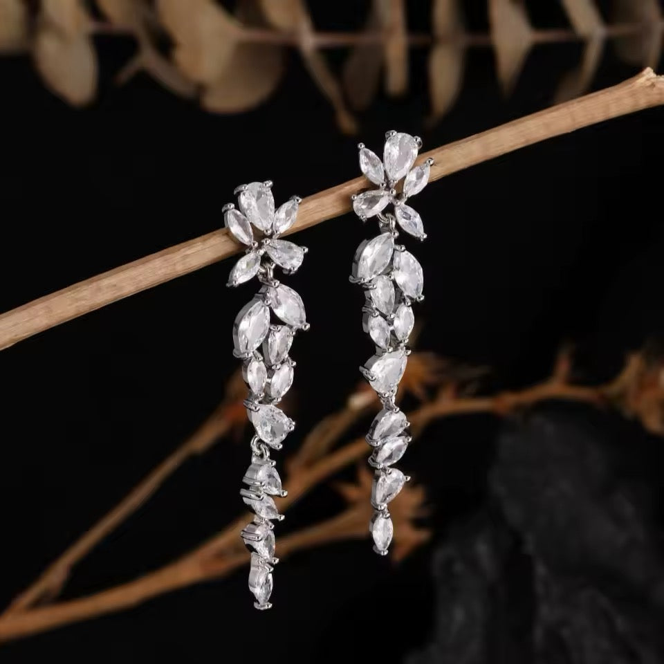 Diva Drop Bridal Earrings - Lizabetha Parker