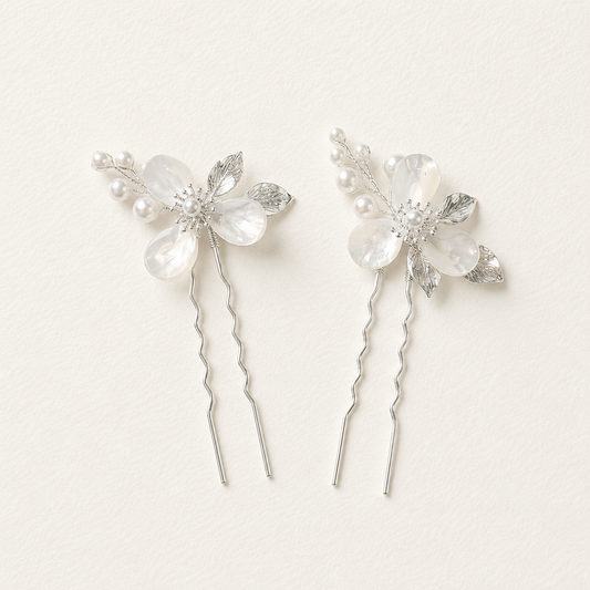 Épingles à cheveux Juliet Fleur et Perle