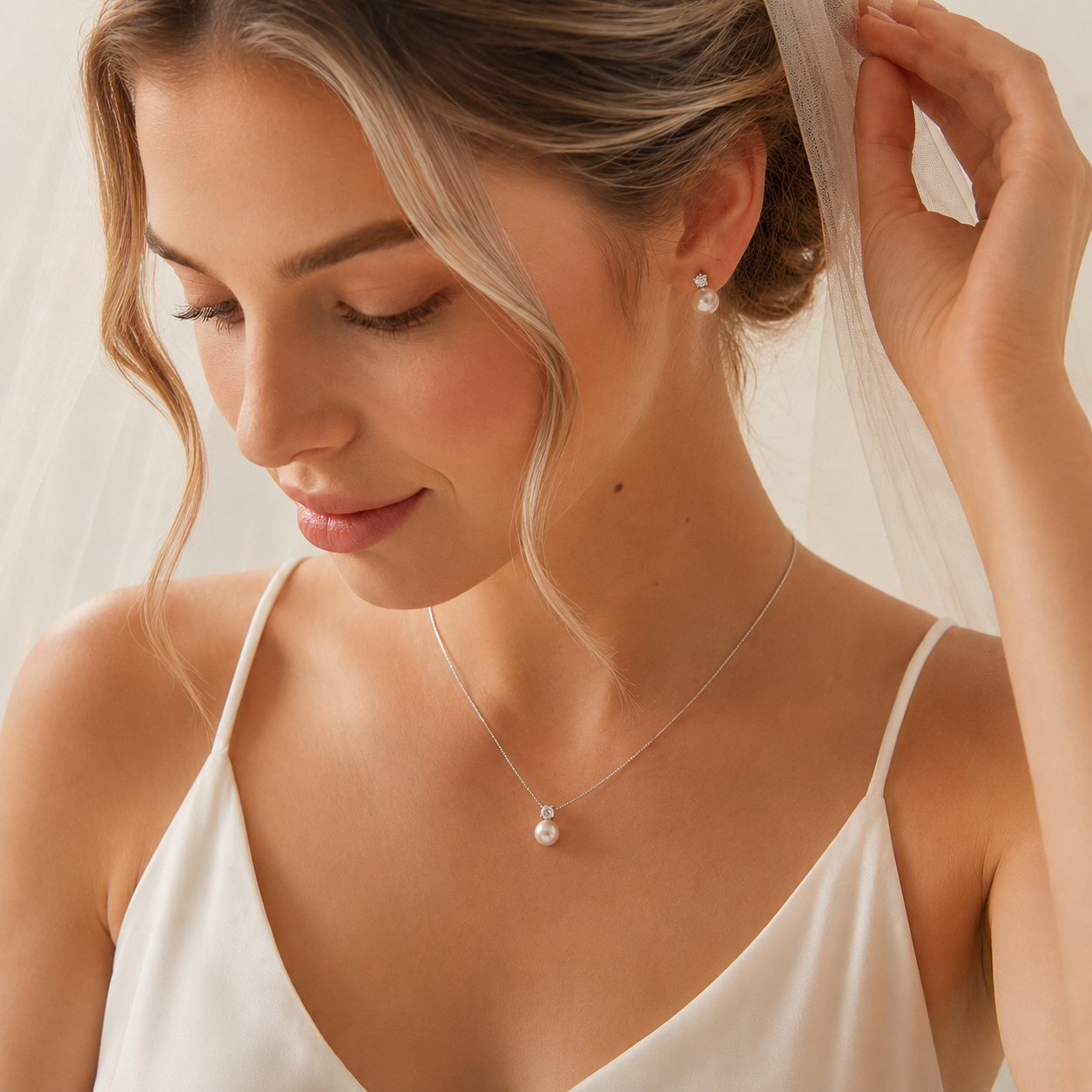 Parure de bijoux de mariée avec perles de Vienne