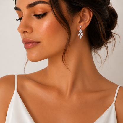 Boucles d'oreilles Daisy Gold Leaf CZ
