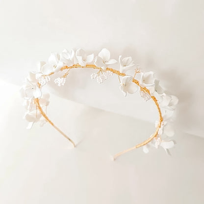 Couronne de fleurs blanches Elena