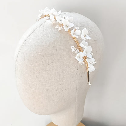 Couronne de fleurs blanches Elena