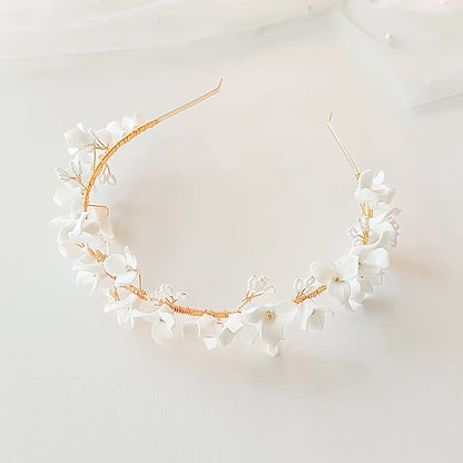 Couronne de fleurs blanches Elena