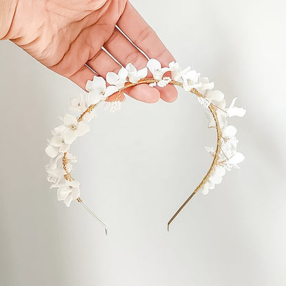 Couronne de fleurs blanches Elena