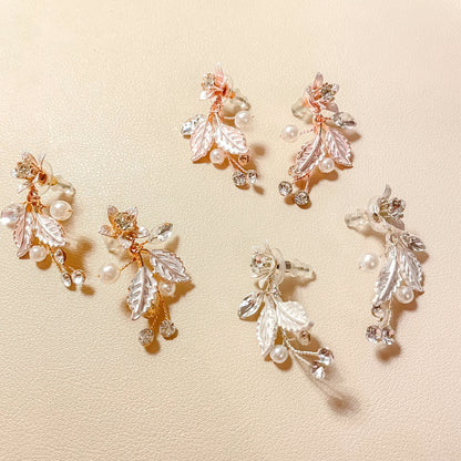Boucles d'oreilles en vigne de fleurs de mariée Davina
