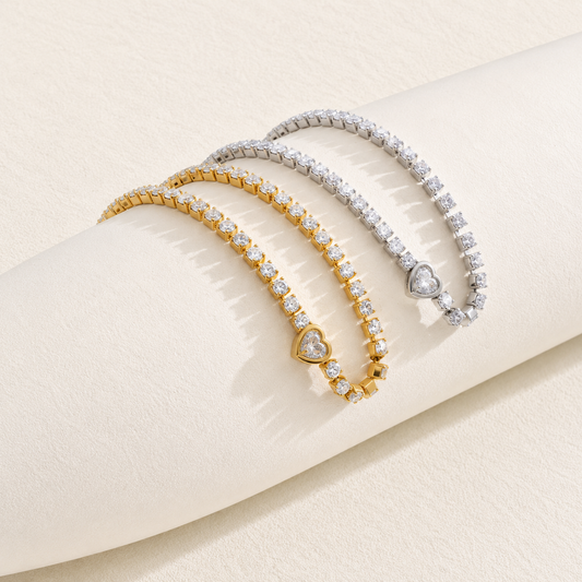 Heart Tennis Bracelet